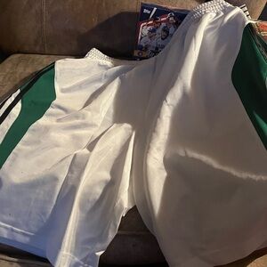 Adidas Green and White Shorts